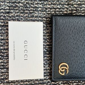 Gucci Black Wallet with Gold Logo